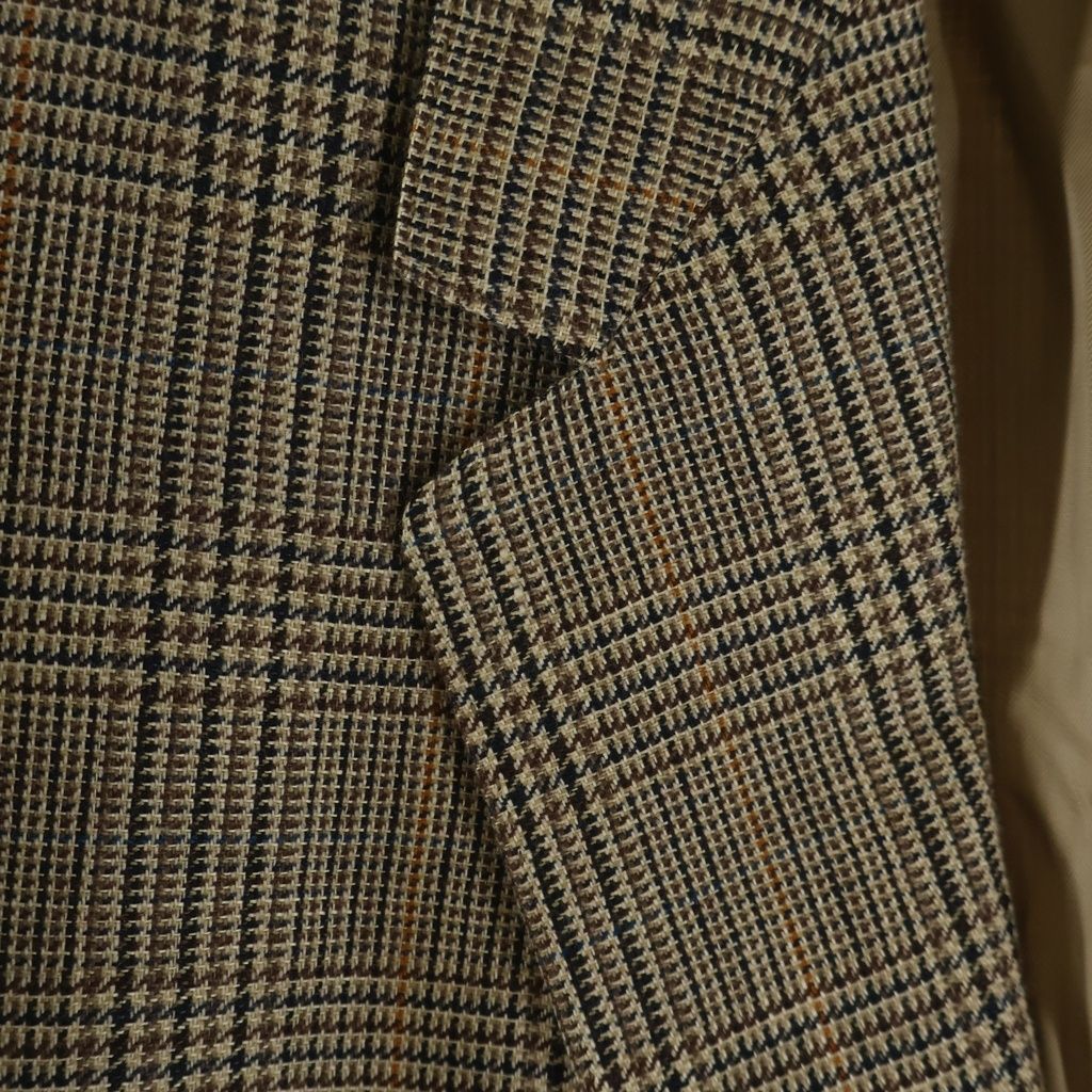Celine Wool Linen Glen Check Prince of Wales Classic Terre Jacket Brown — view 5