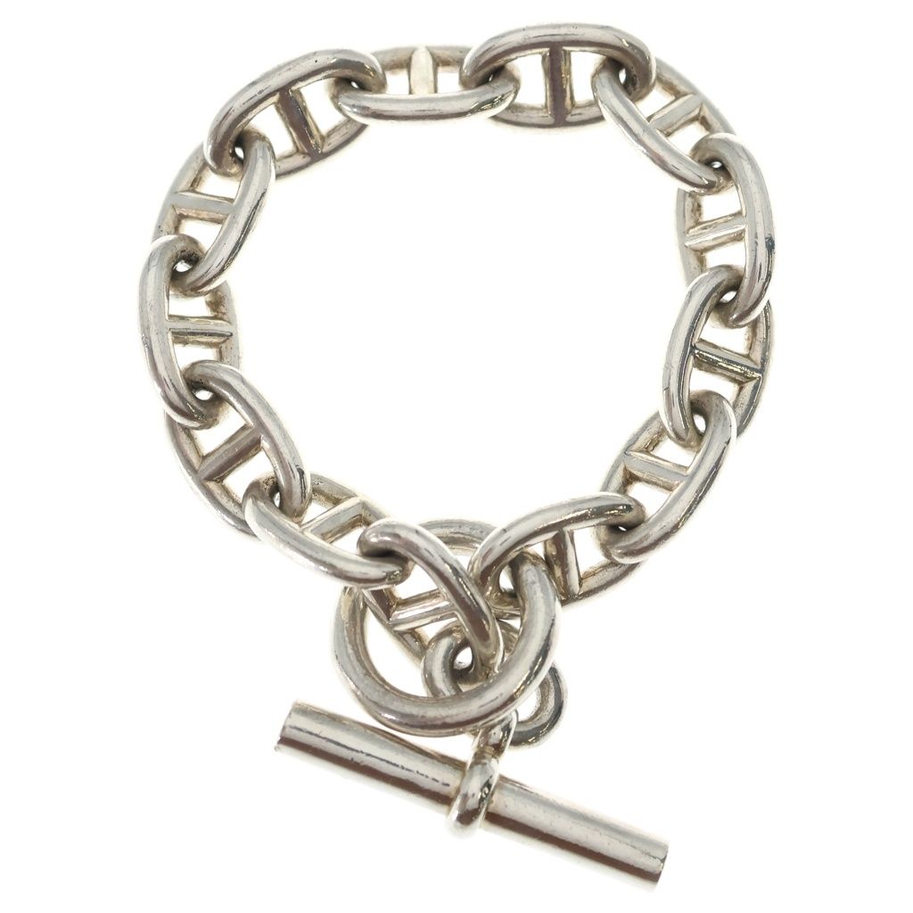 Hermes Chaine D'ancre TGM Chain Bracelet Silver