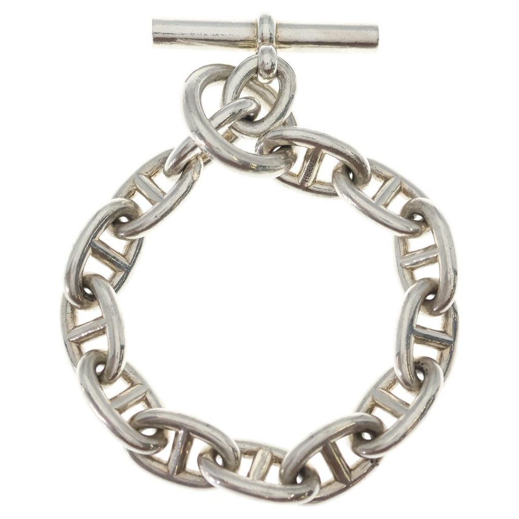 Hermes Chaine D'ancre TGM Chain Bracelet Silver — view 2
