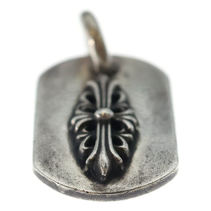 Chrome Hearts Raised Frrl Dogtag Floral Cross Dog Tag Pendant Top Silver — view 5