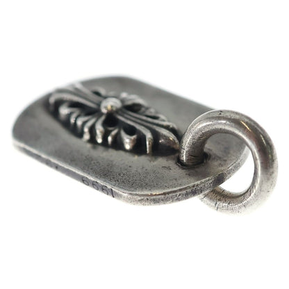 Chrome Hearts Raised Frrl Dogtag Floral Cross Dog Tag Pendant Top Silver — view 6