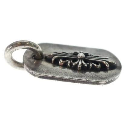 Chrome Hearts Raised Frrl Dogtag Floral Cross Dog Tag Pendant Top Silver — view 4