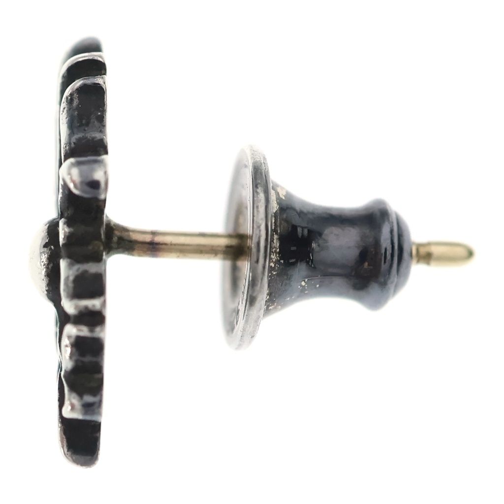Chrome Hearts Floral Teardrop Cross Earrings Silver — view 3