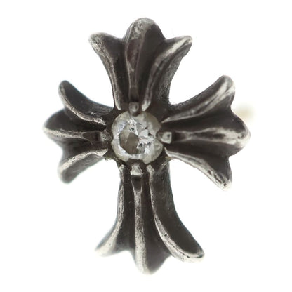 Chrome Hearts No2 CH Crs Dia CH Cross Stud 1 Diamond Earrings Silver