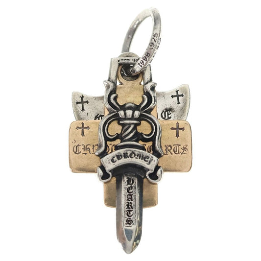 Chrome Hearts 22k Withoring 22k Combio Ring Necklace Pendant Silver Gold