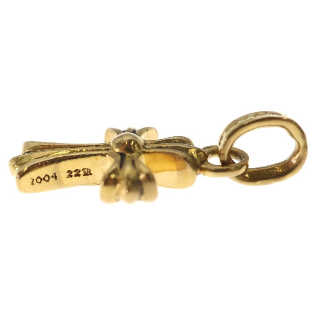 Chrome Hearts 22k Crs Baby Fat P Dia Fat Cross Pave Diamond Pendant Top Gold — view 3