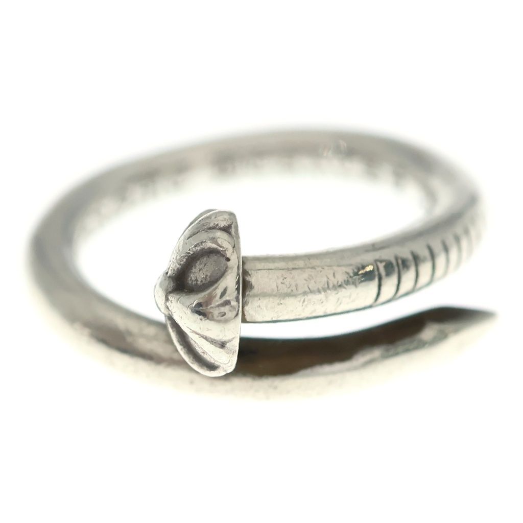 Chrome Hearts Nail Crsball Cross Ball Ring Silver