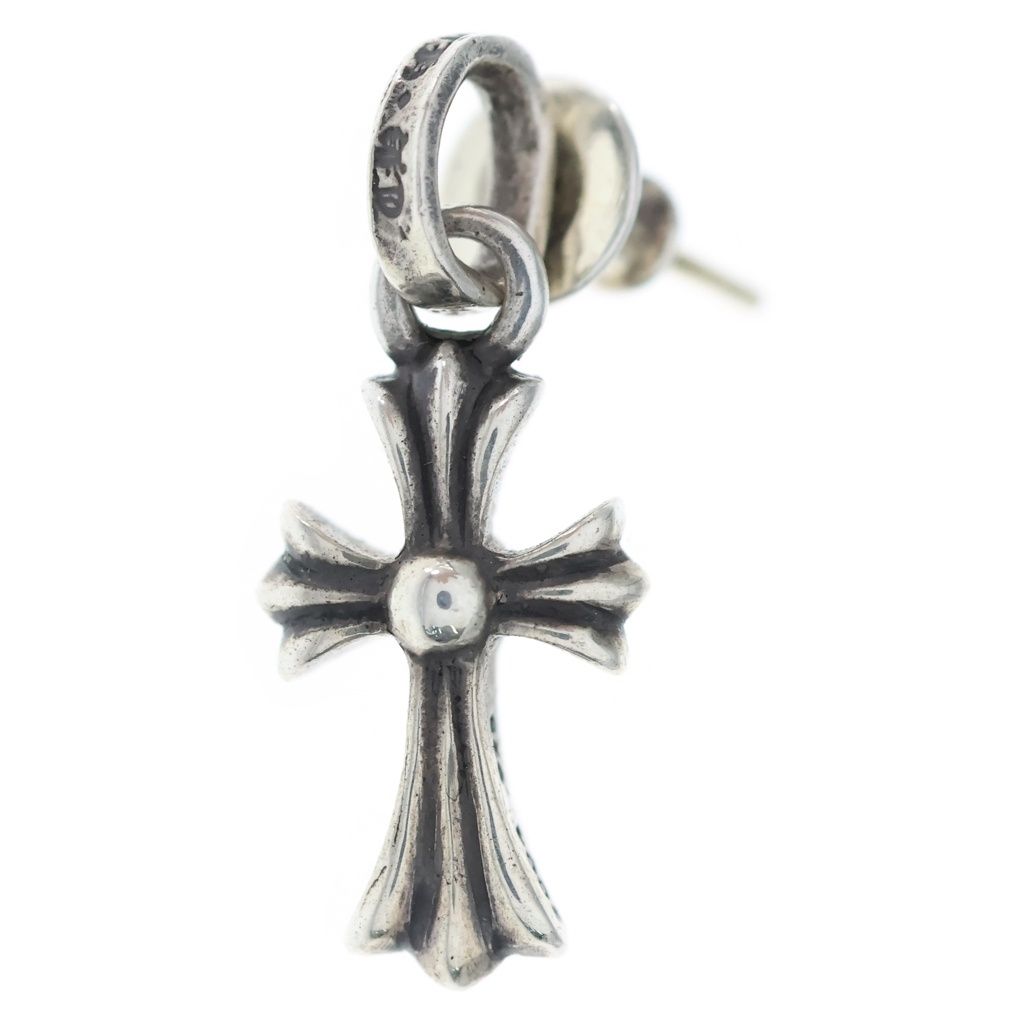 Chrome Hearts Bby Pprchn Baby Fat Cross Drop Earrings Silver