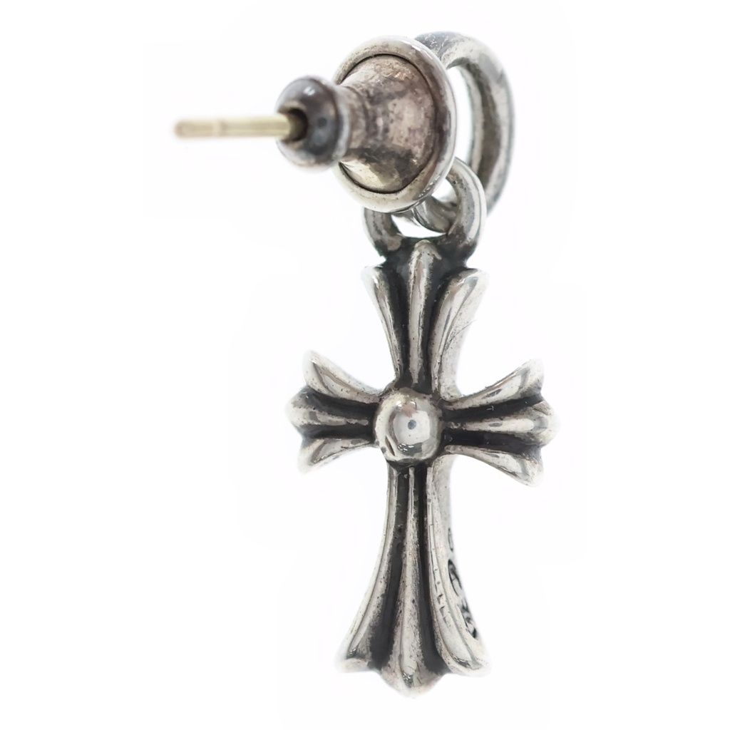 Chrome Hearts Bby Pprchn Baby Fat Cross Drop Earrings Silver — view 2