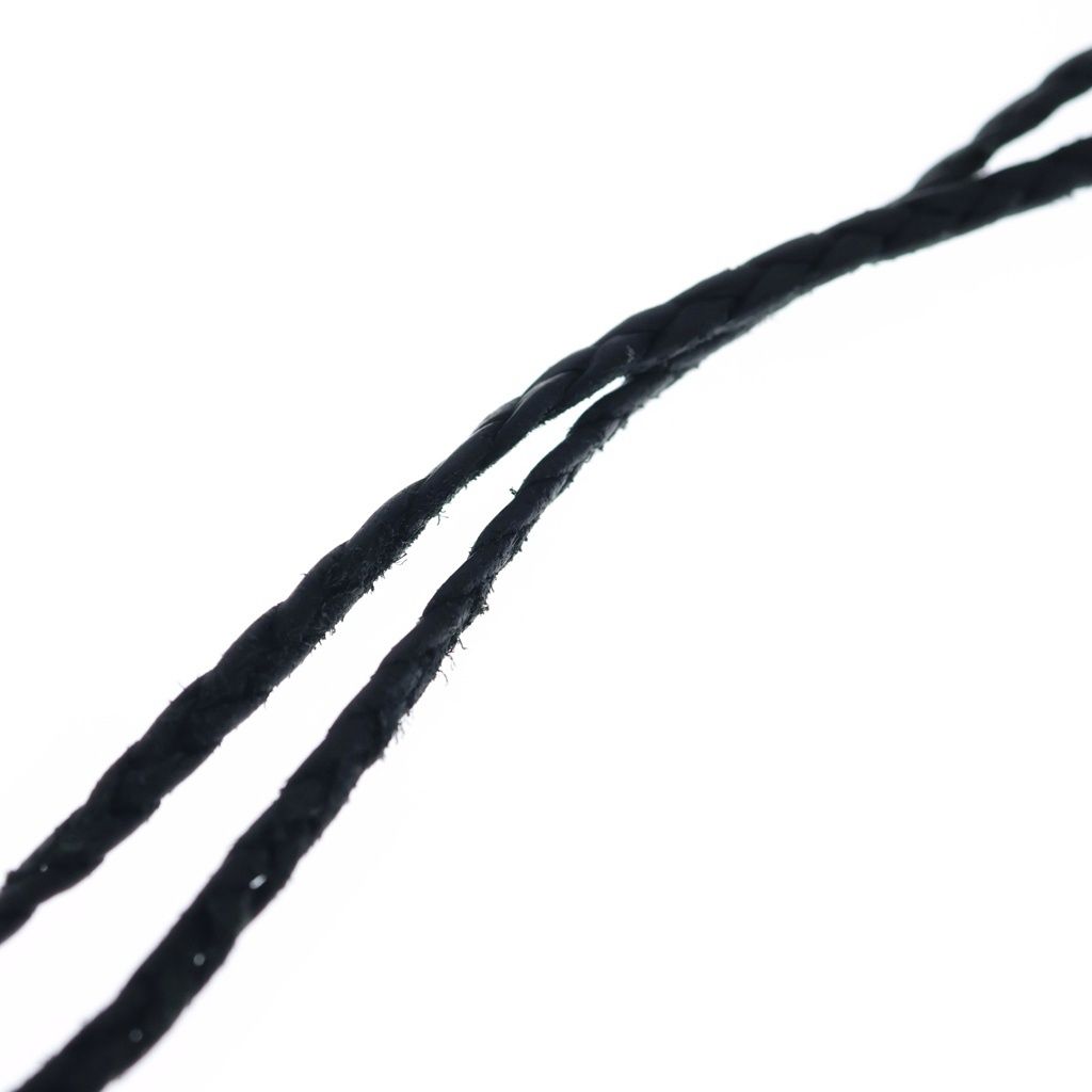 Chrome Hearts Spike Leather Braid Spy Cles the Blade Necklace Silver Black — view 5