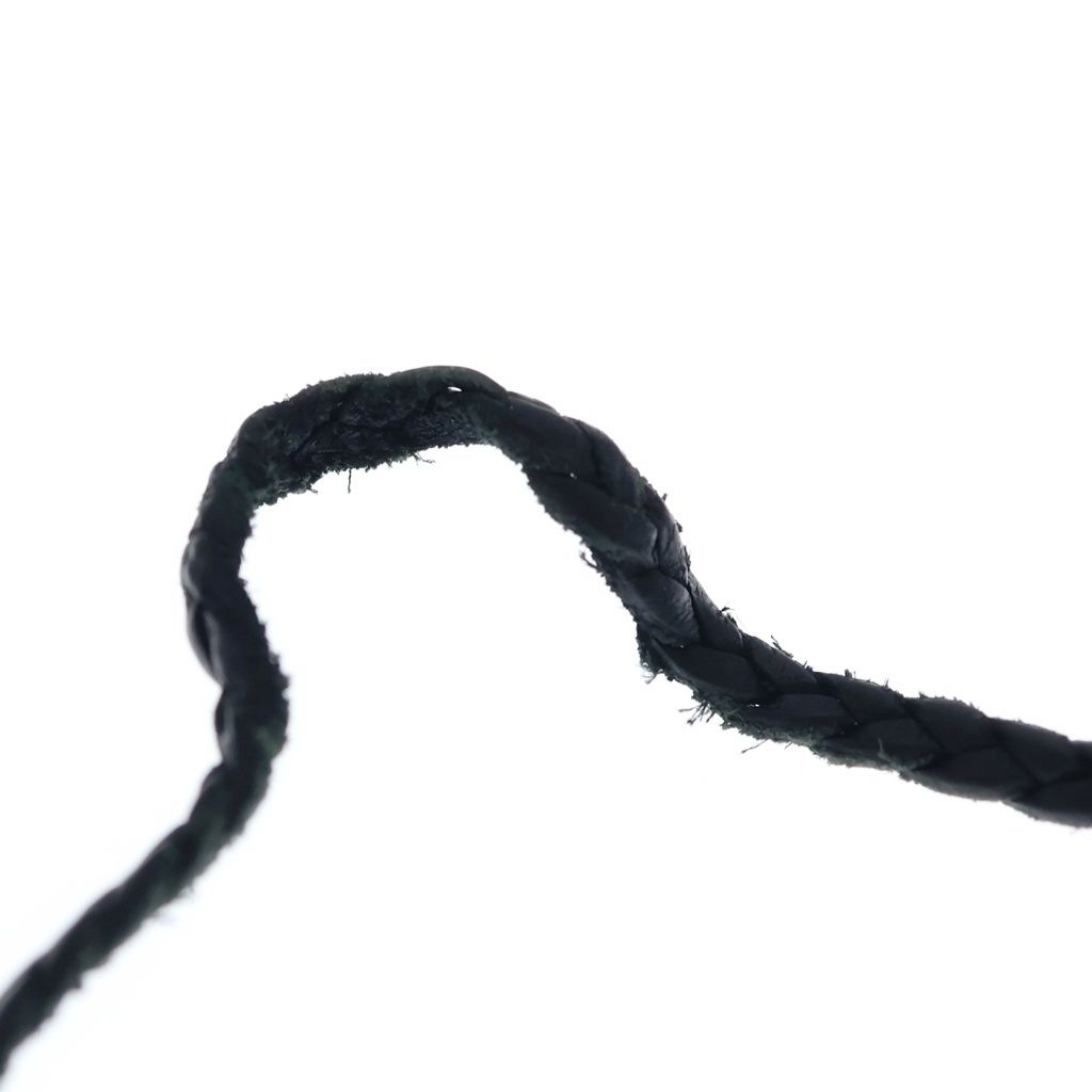 Chrome Hearts Spike Leather Braid Spy Cles the Blade Necklace Silver Black — view 3