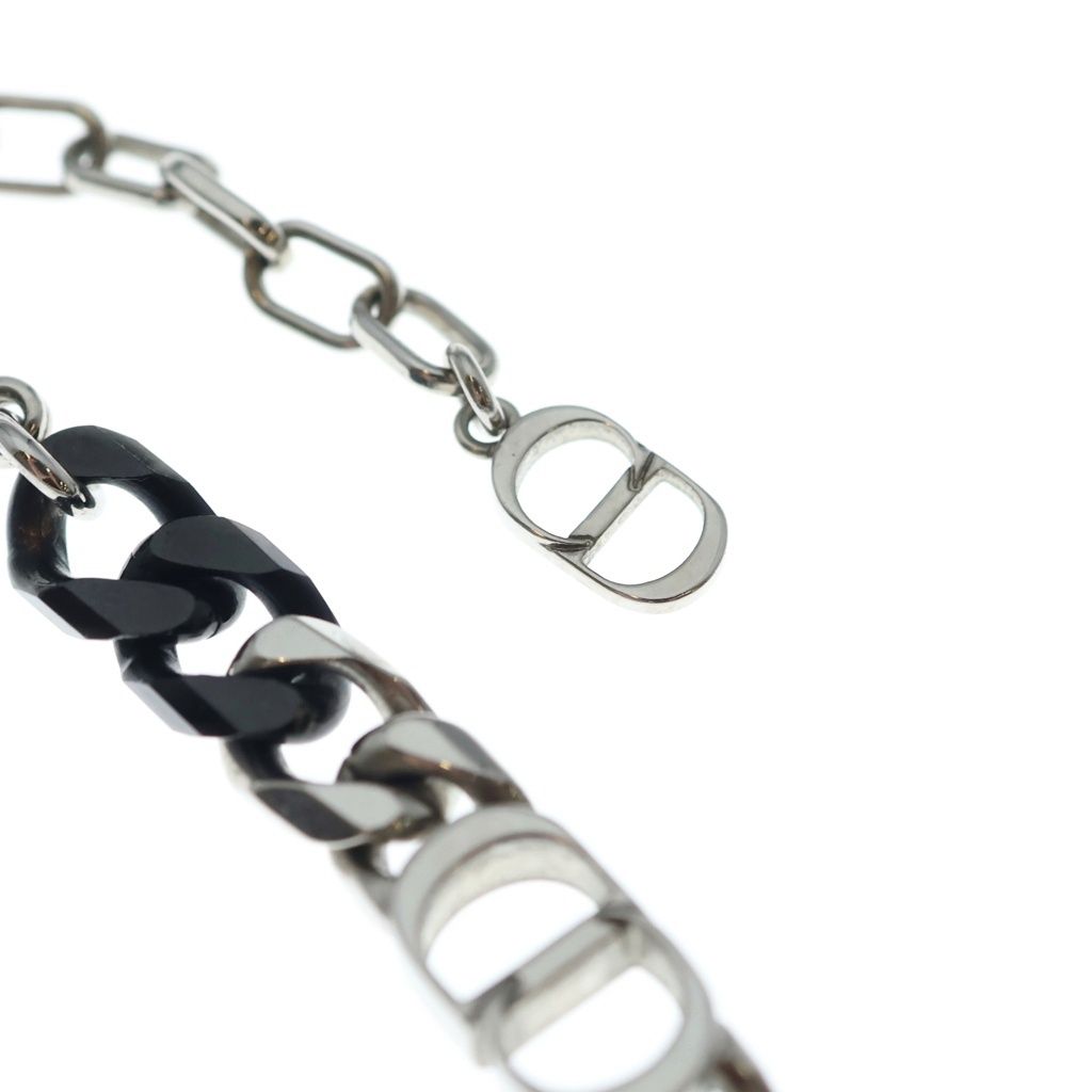 Dior CD Icon Chain Link Necklace Silver Black — view 5