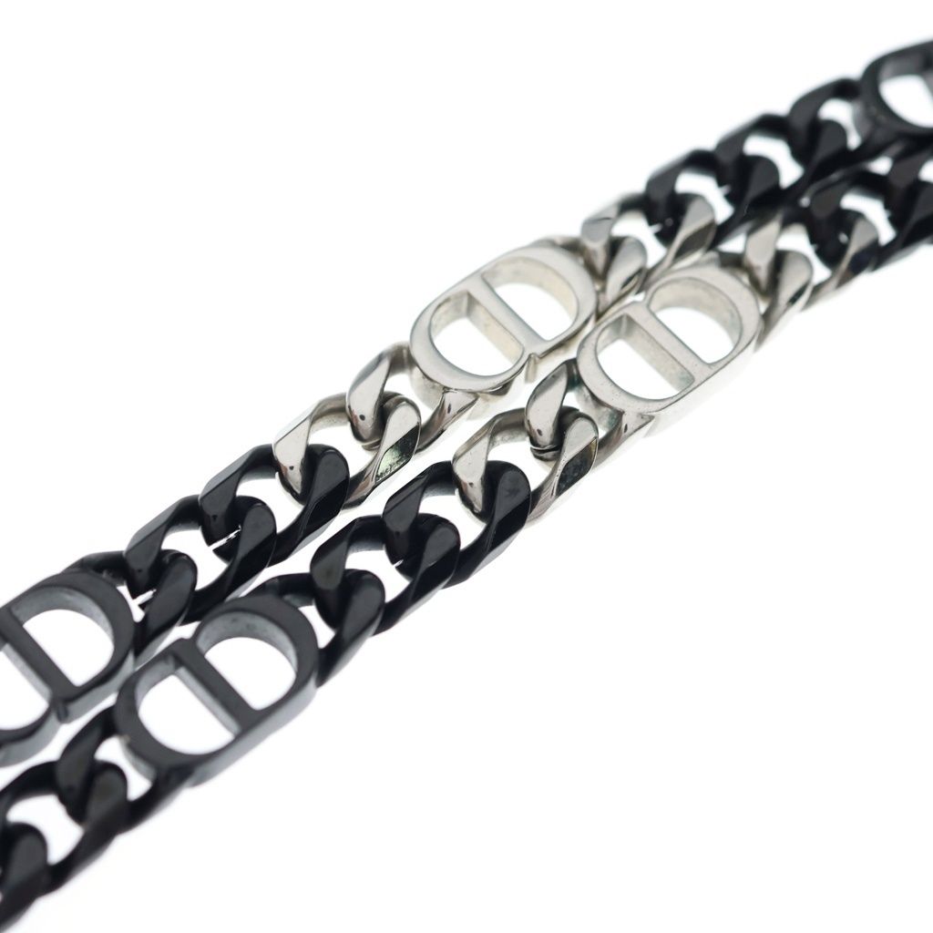 Dior CD Icon Chain Link Necklace Silver Black — view 6