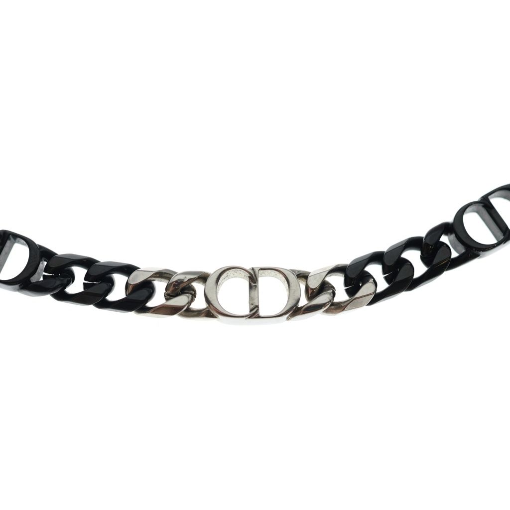 Dior CD Icon Chain Link Necklace Silver Black — view 4