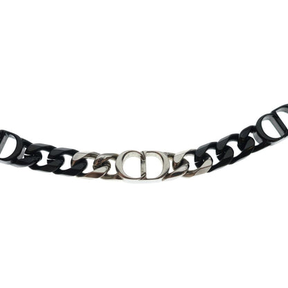 Dior CD Icon Chain Link Necklace Silver Black — view 4