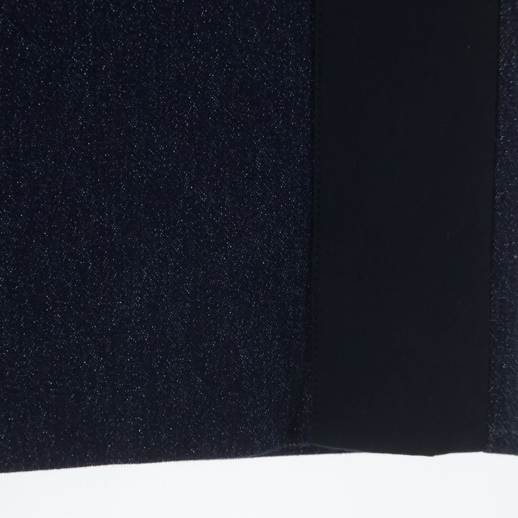 Chanel 00c Cruise Collection Identification Logo Plate Lame Denim Tight Skirt — view 6