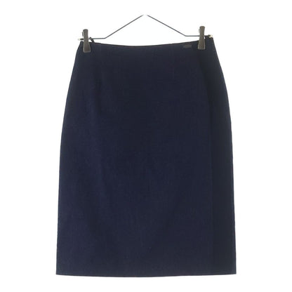 Chanel 00c Cruise Collection Identification Logo Plate Lame Denim Tight Skirt