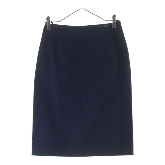 Chanel 00c Cruise Collection Identification Logo Plate Lame Denim Tight Skirt