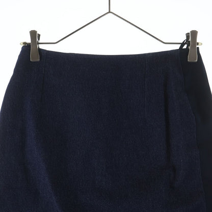 Chanel 00c Cruise Collection Identification Logo Plate Lame Denim Tight Skirt — view 4