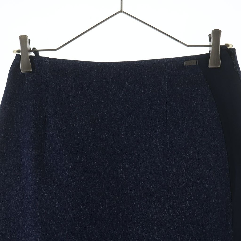 Chanel 00c Cruise Collection Identification Logo Plate Lame Denim Tight Skirt — view 3