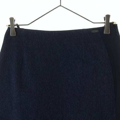 Chanel 00c Cruise Collection Identification Logo Plate Lame Denim Tight Skirt — view 3