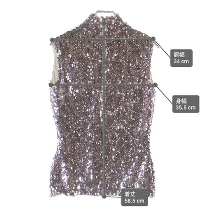 Dior Silver Sequin Shirt Dress Decoration Sleeveless Pink — view 9