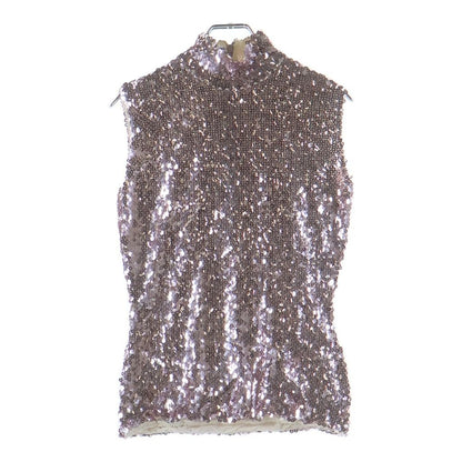Dior Silver Sequin Shirt Dress Decoration Sleeveless Pink