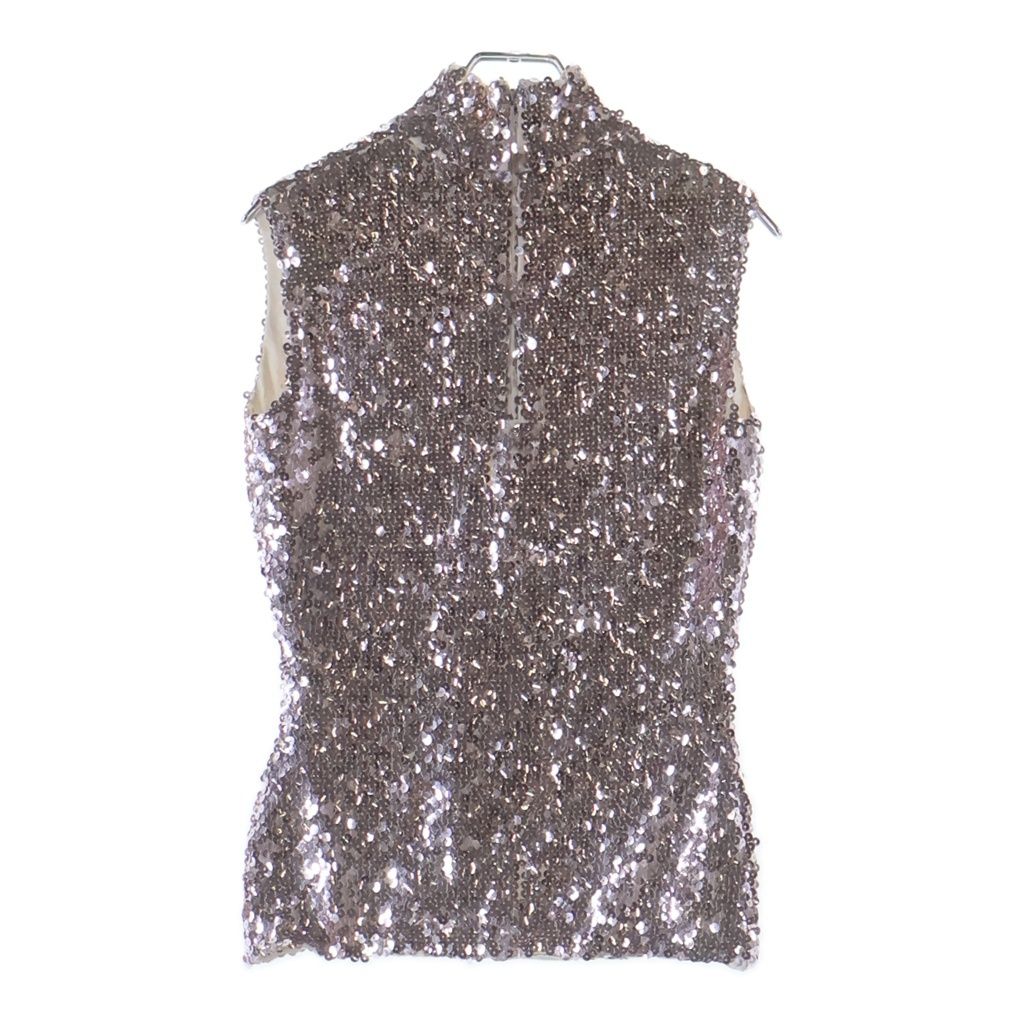 Dior Silver Sequin Shirt Dress Decoration Sleeveless Pink — view 2