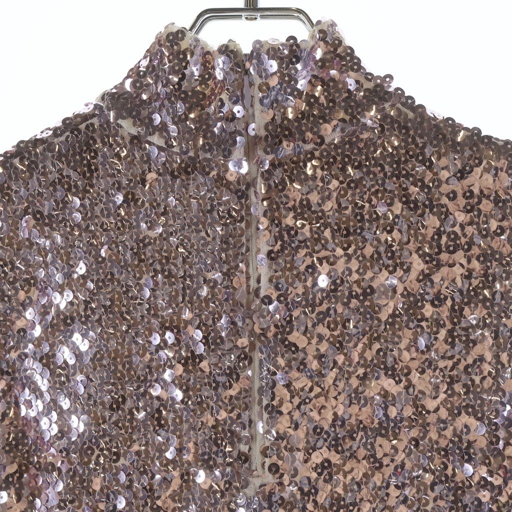 Dior Silver Sequin Shirt Dress Decoration Sleeveless Pink — view 4