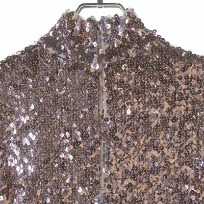 Dior Silver Sequin Shirt Dress Decoration Sleeveless Pink — view 4