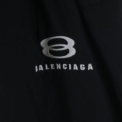 Balenciaga Logo Embroidered Midi Skirt Nylon Embroidery Black — view 4