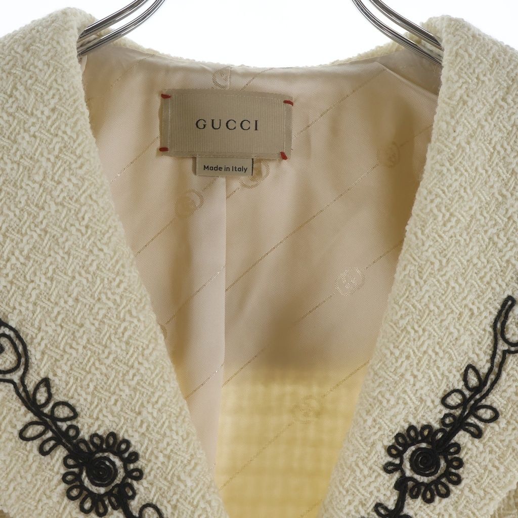 Gucci Bull Breasted Tweed Tailored Jacket Kids White Zapnv — view 3