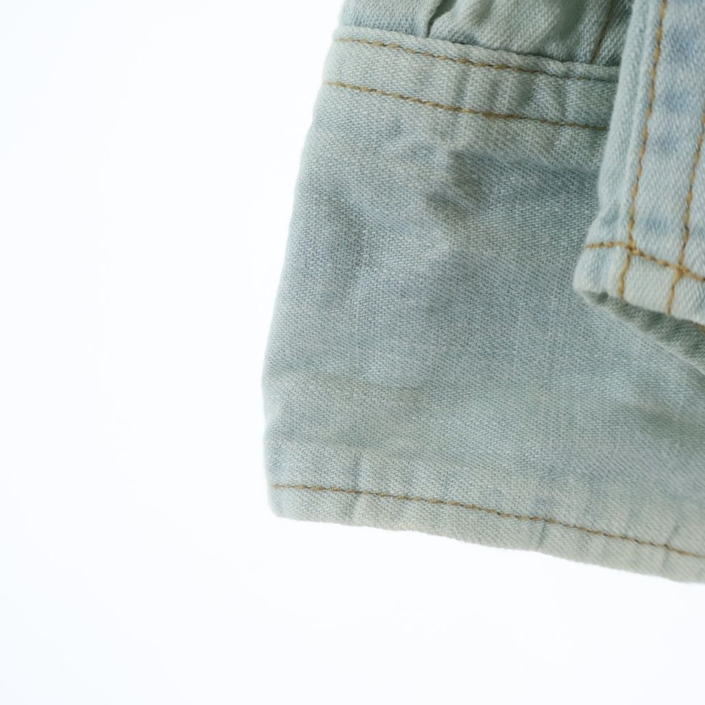 Saint Laurent Paris Collar Ruffle Denim Western Shirt Indigo — view 4