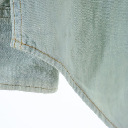 Saint Laurent Paris Collar Ruffle Denim Western Shirt Indigo — view 5