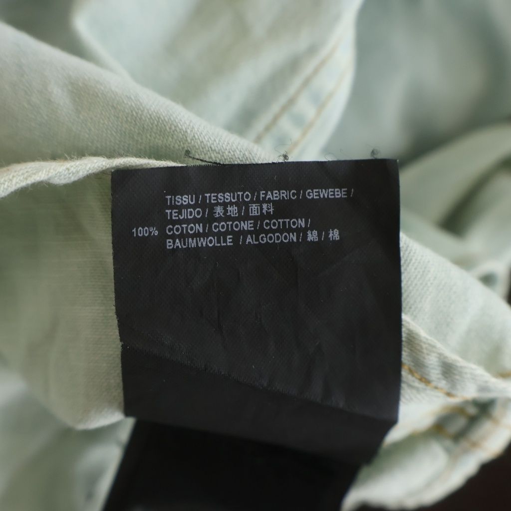 Saint Laurent Paris Collar Ruffle Denim Western Shirt Indigo — view 7