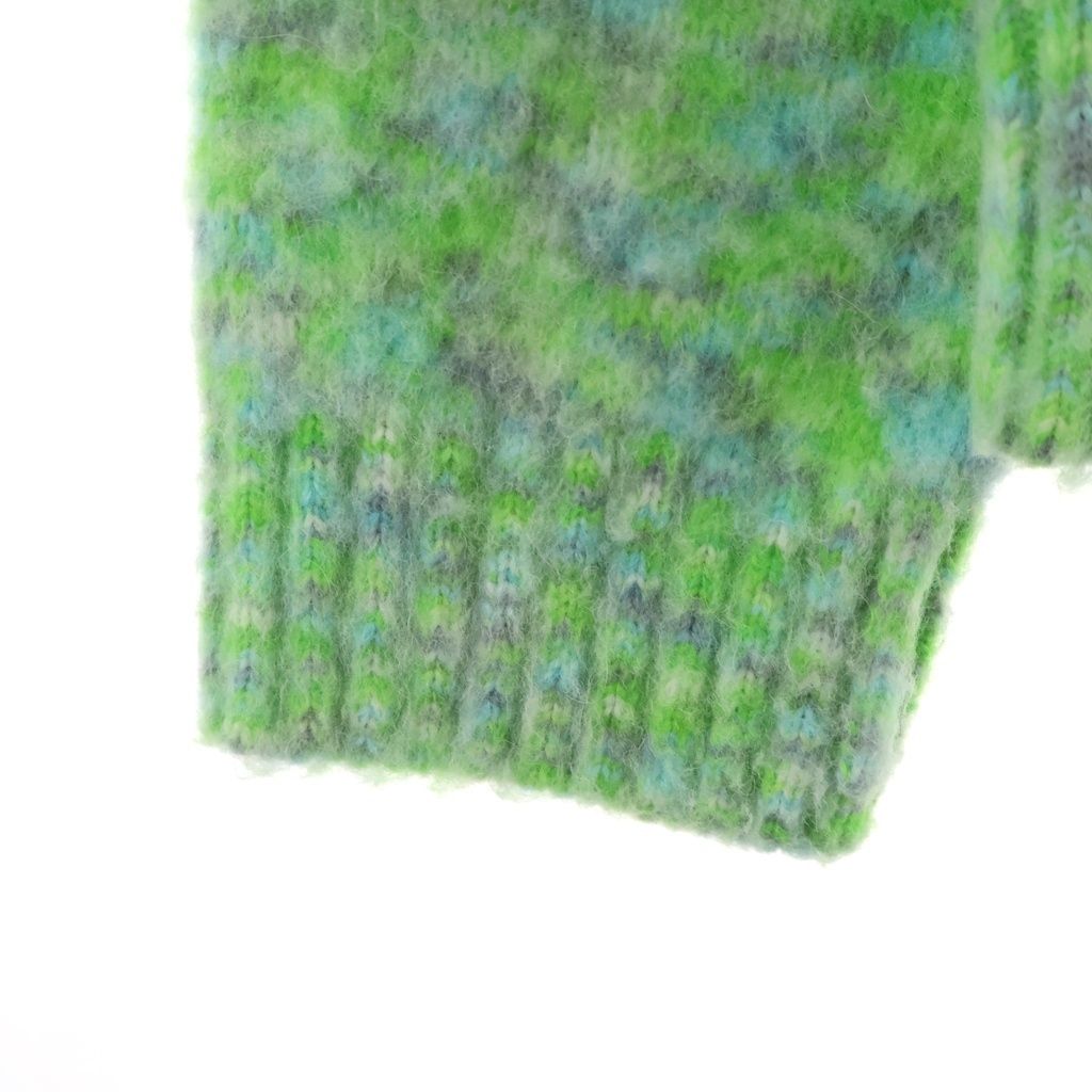 Loewe Wool Blend Sweater Anagram Patch Crew Neck Knit Green — view 5