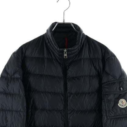 Moncler Lambot Patch Logo Stand Collar Down Jacket Black — view 3