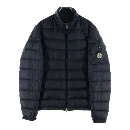 Moncler Lambot Patch Logo Stand Collar Down Jacket Black