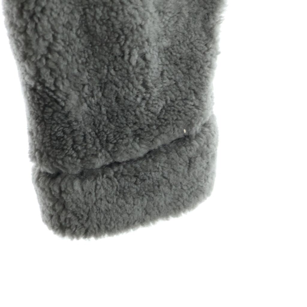 Louis Vuitton Toggle Button Shearling Leather Boa Furred Zip Up Coat Gray — view 5