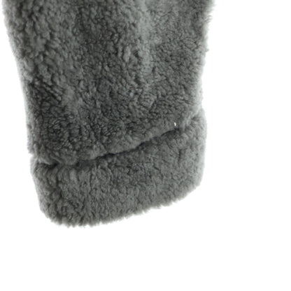 Louis Vuitton Toggle Button Shearling Leather Boa Furred Zip Up Coat Gray — view 5