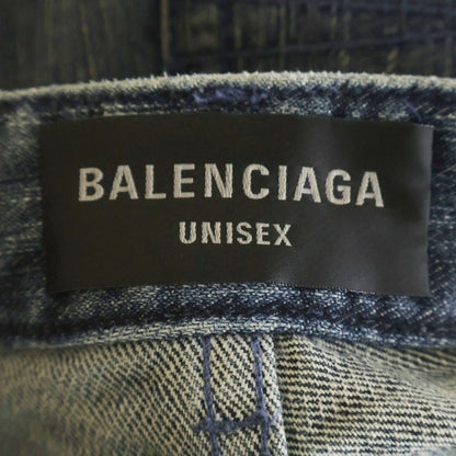 Balenciaga Double Front Wide Leg Jeans Leg Denim Pants Indigo — view 6