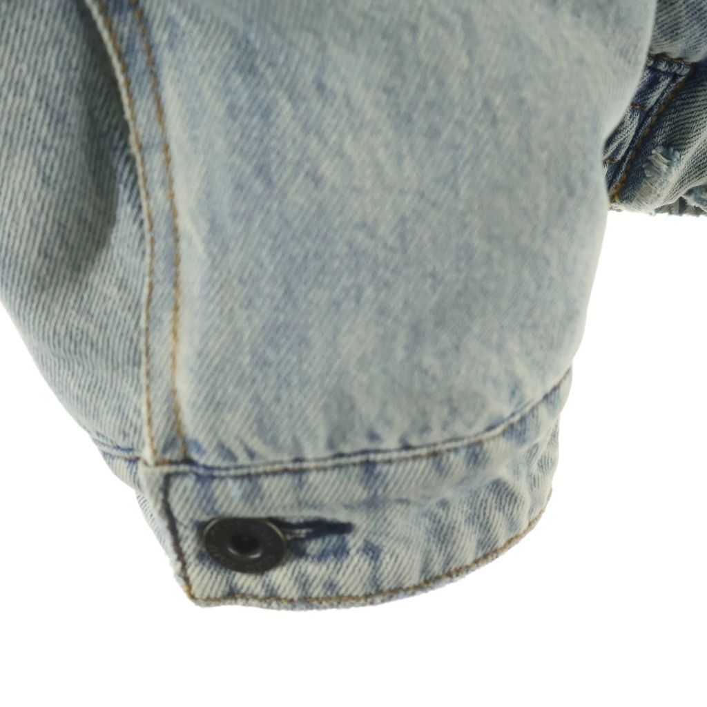 Miu Miu Velvet Corduroy Collar Denim Jacket Over Padded Indigo — view 4