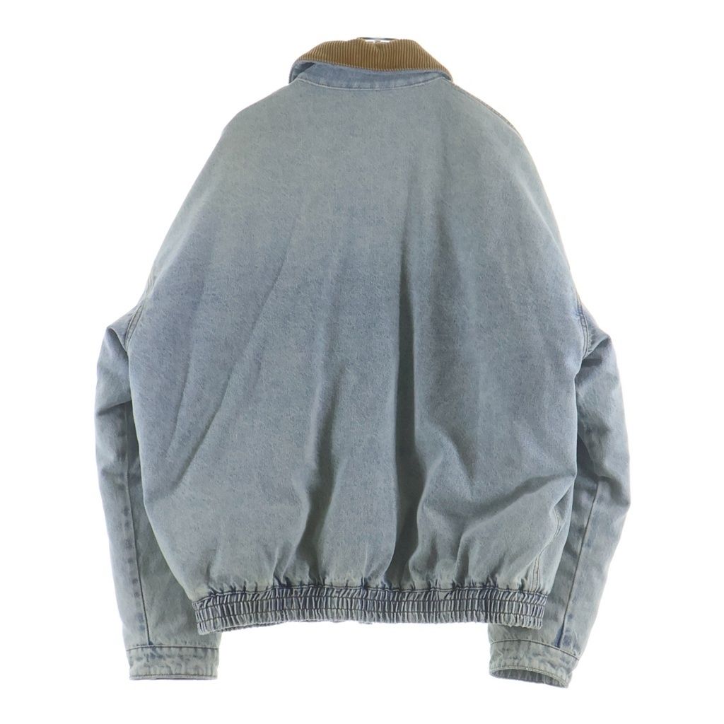 Miu Miu Velvet Corduroy Collar Denim Jacket Over Padded Indigo — view 2