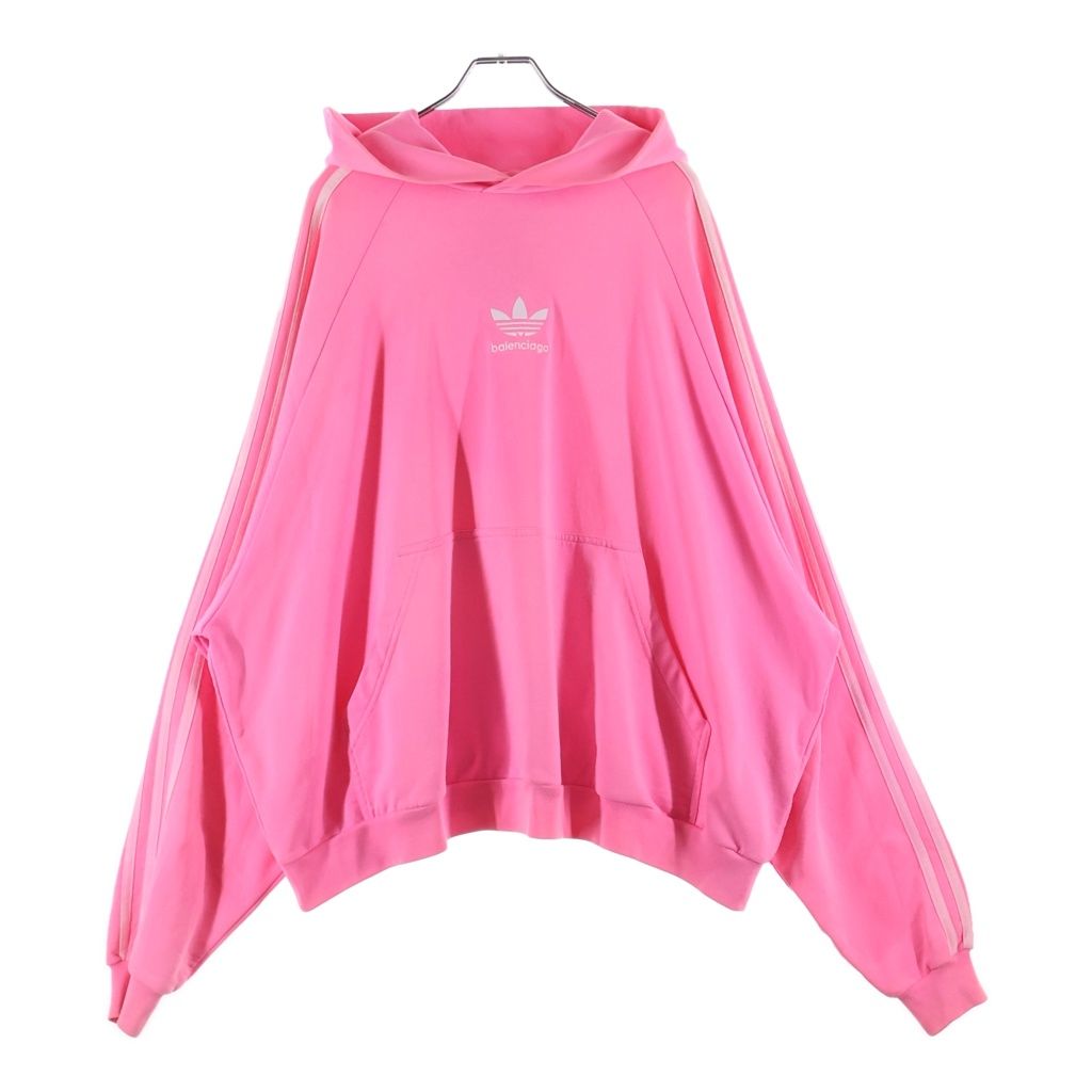 Balenciaga Adidas Hoodie Large Fit Trefoil Logo Large Fit Pullover Sweatshirt