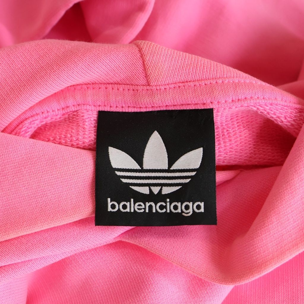 Balenciaga Adidas Hoodie Large Fit Trefoil Logo Large Fit Pullover Sweatshirt — view 6