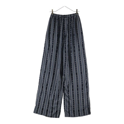 Balenciaga Homewear Logo All Over Pattern Rayon Drawstring Easy Pants Black
