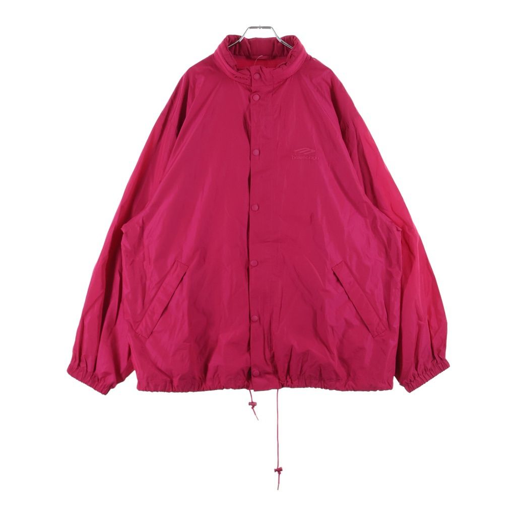 Balenciaga Embroidered Logo Oversized Windbreaker Jacket Pink