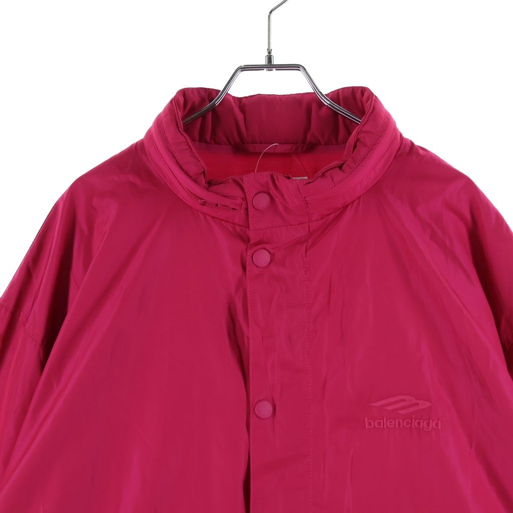 Balenciaga Embroidered Logo Oversized Windbreaker Jacket Pink — view 3