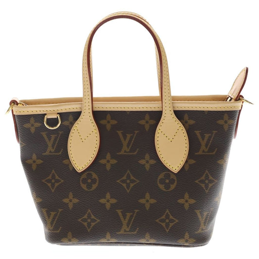 Louis Vuitton Monogram Neverfull BB 2-Way Shoulder Bag Brown Leather Gold