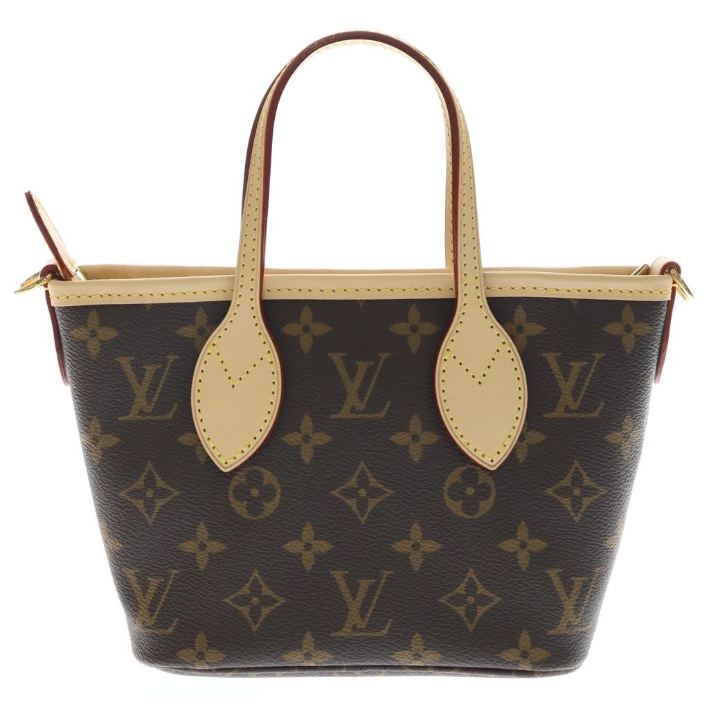 Louis Vuitton Monogram Neverfull BB 2-Way Shoulder Bag Brown Leather Gold — view 2